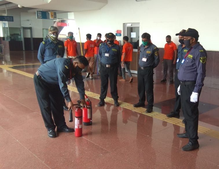 Fire-safety drill by KSS personnel