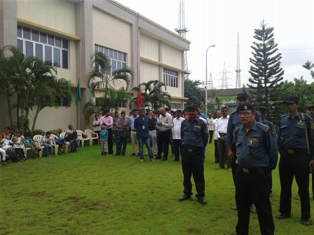 Guard parade on the lawn