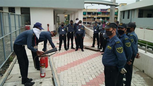 Fire-safety training on site
