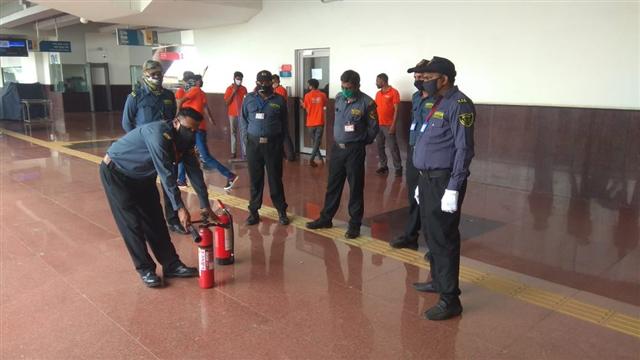 Fire-extinguisher drill